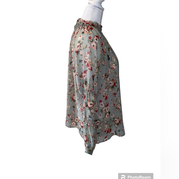 ZARA Floral Long Sleeve Top Size S - Picture 2 of 6